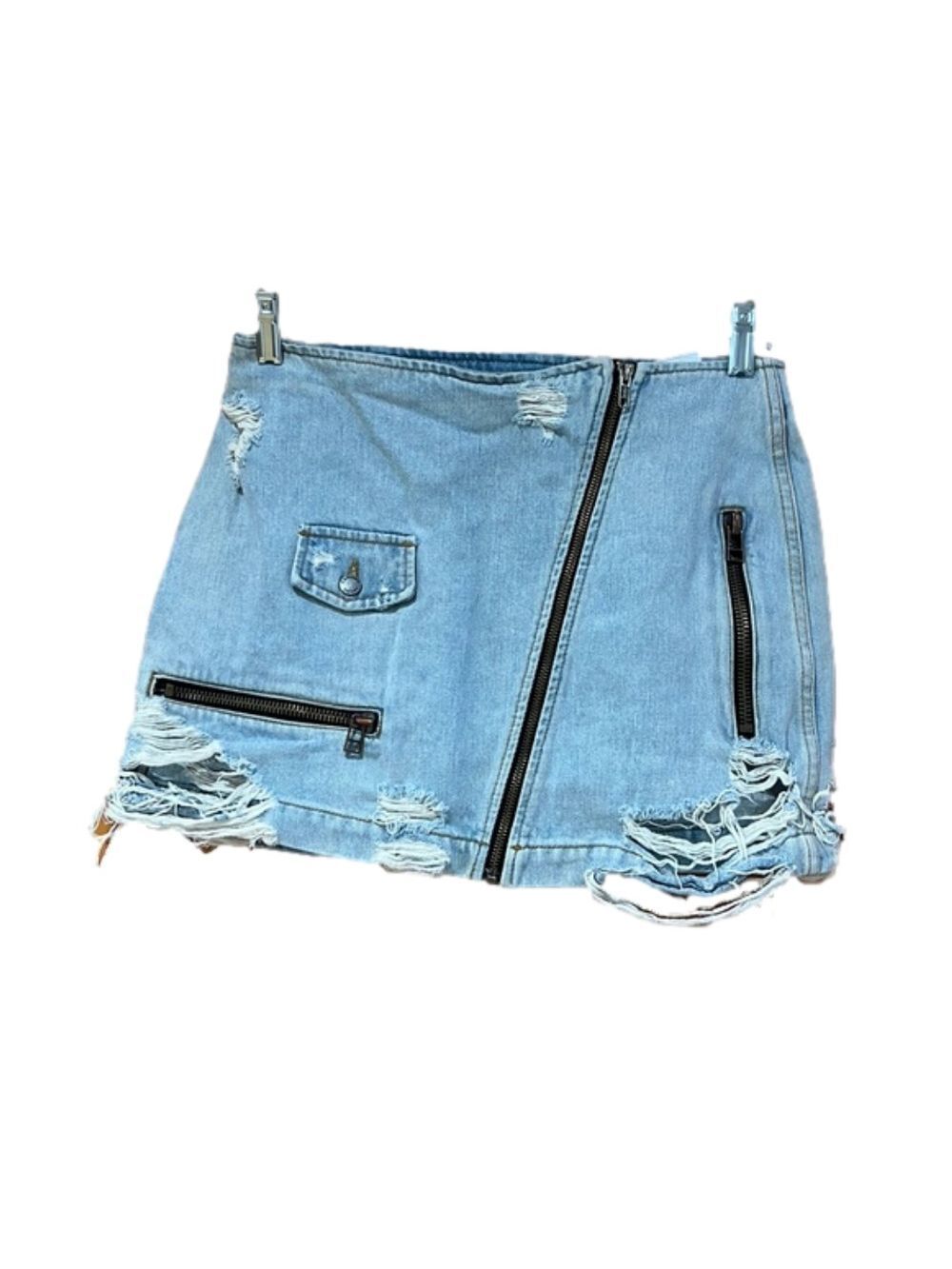 Carmar Blue Distressed Mini Skirt Size 28 (Size 6)